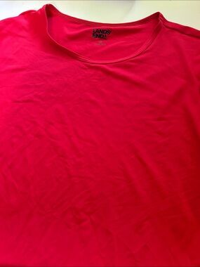 Lands' End Women's Long Sleeve  sun protection Tee in Strawberry red